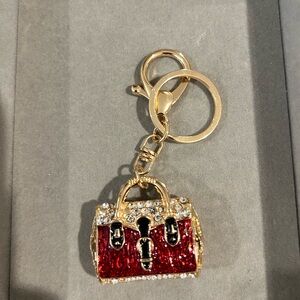 Red and Gold Handbag Keychain